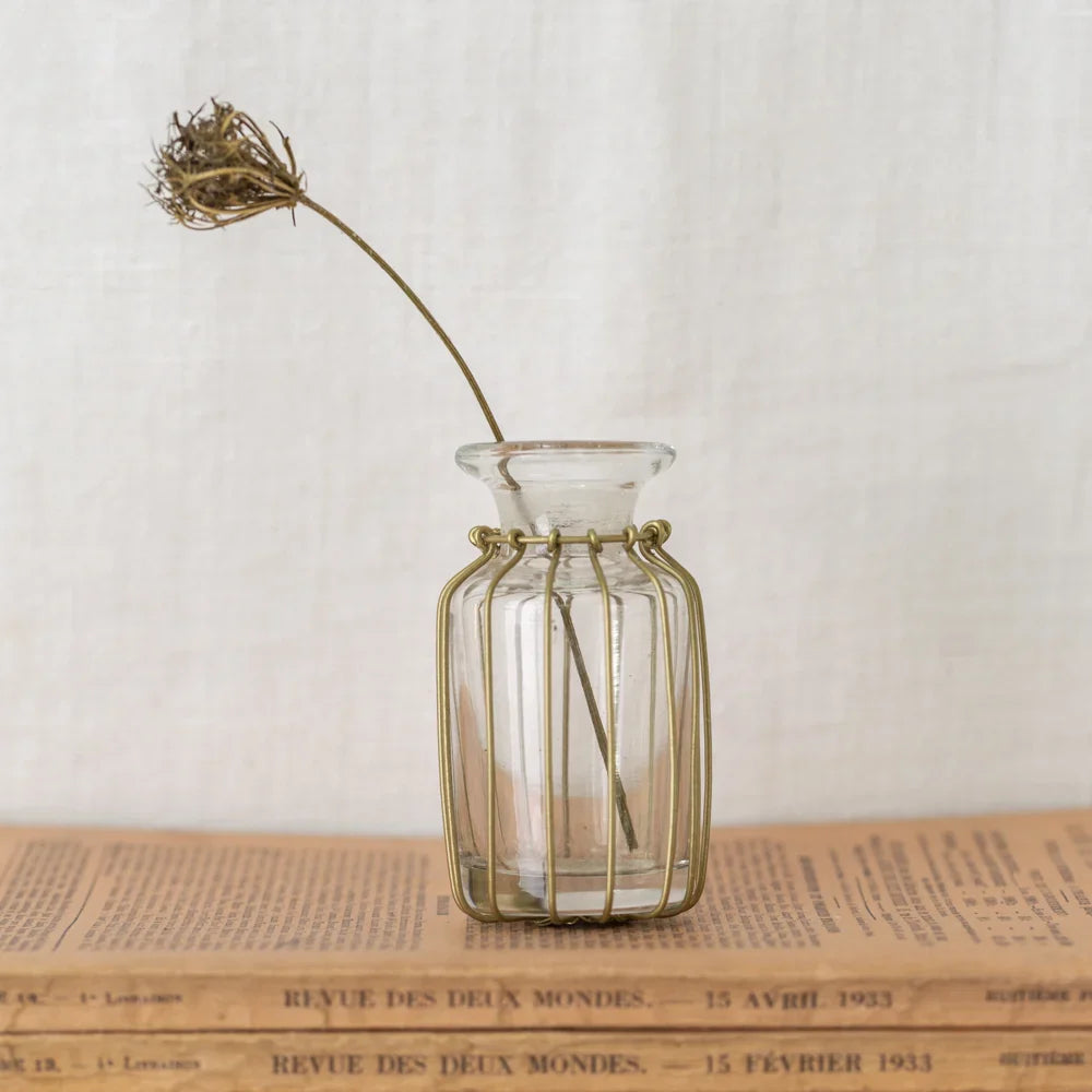 Brass Wire Bud Vase