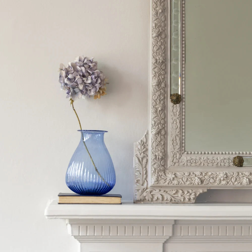 Ravi Vase Recycled Glass Blue